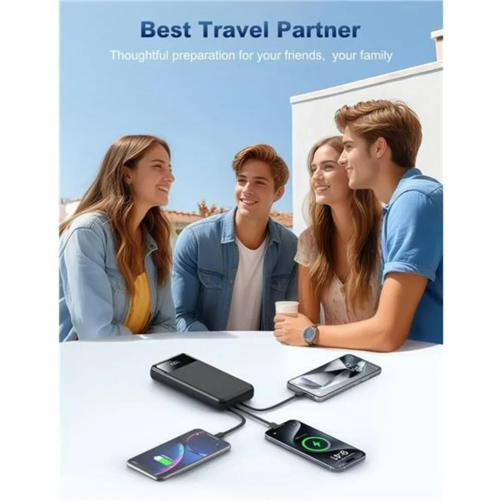 Portable Charger 50000mAh Power Bank Fast Charging USB C Built In Cables